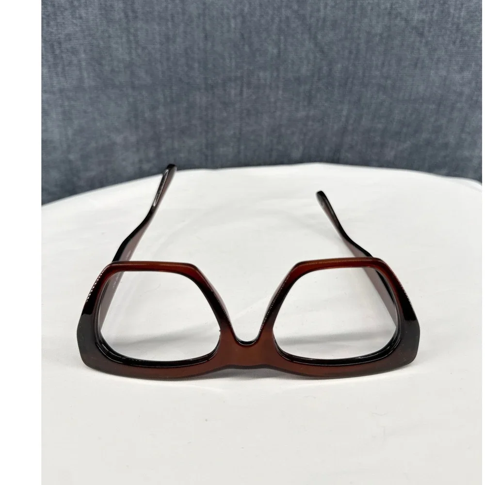 Geometric Eyeglass Frames Women Brown Acetate Oversized Retro SR0821